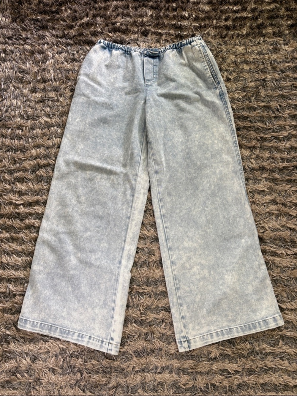 Vanilla Star Light Wash Cotton Blend Low Rise Wide Leg Jeans Size M
